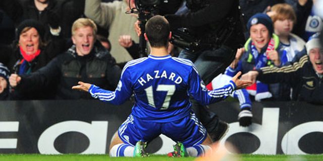 Hazard Lega Chelsea Berhasil Menguntit Arsenal