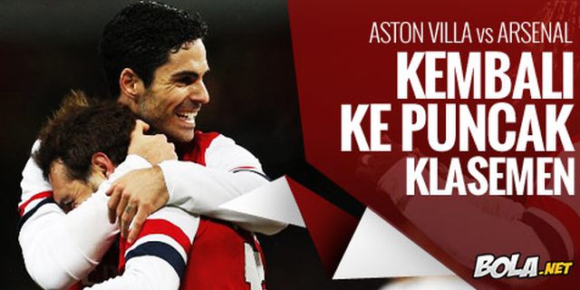 Preview: Aston Villa vs Arsenal, Kembali ke Puncak Preview: Aston Villa vs Arsenal, Kembali ke Puncak