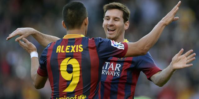 Lihat Rekor Messi, Alexis Sanchez Ikut Gembira Lihat Rekor Messi, Alexis Sanchez Ikut Gembira