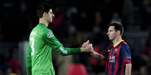 Courtois Puas Tahan Barcelona di Camp Nou