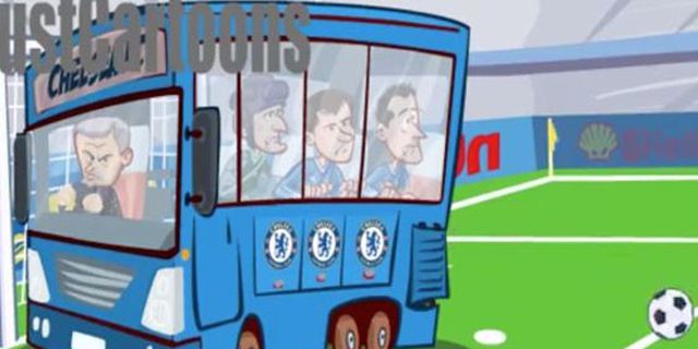 Aksi 'Parkir Bus' Mourinho Dijadikan Film Kartun Aksi 'Parkir Bus' Mourinho Dijadikan Film Kartun