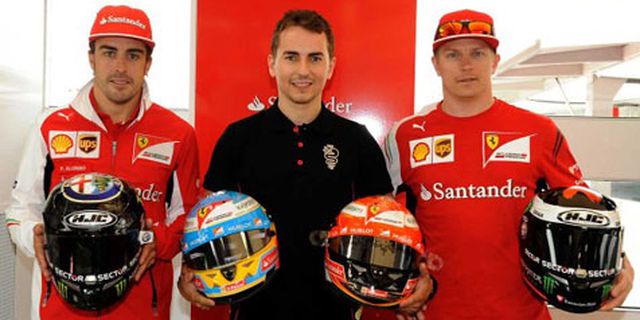 Nonton F1, Jorge Lorenzo Dapat Helm Alonso-Raikkonen