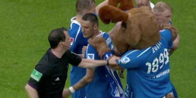 Ikut Rayakan Gol, Maskot Hoffenheim Diusir Wasit