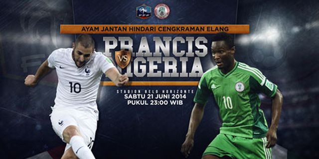 Line-up: Prancis vs Nigeria