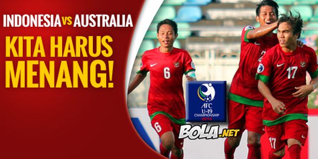 Preview Piala Asia U-19: Indonesia vs Australia, Kita Harus Menang!