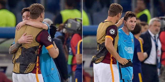 Keakraban Totti dan Messi di Olimpico