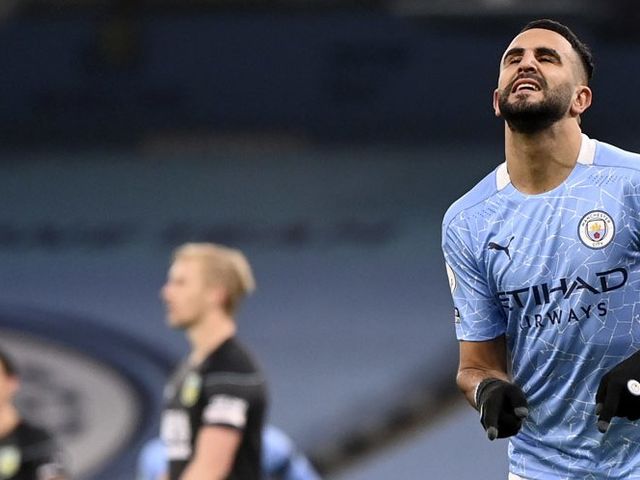 Riyad Mahrez usai mencetak gol ke gawang Burnley pada pekan ke-10 Premier League (c) AP Photo