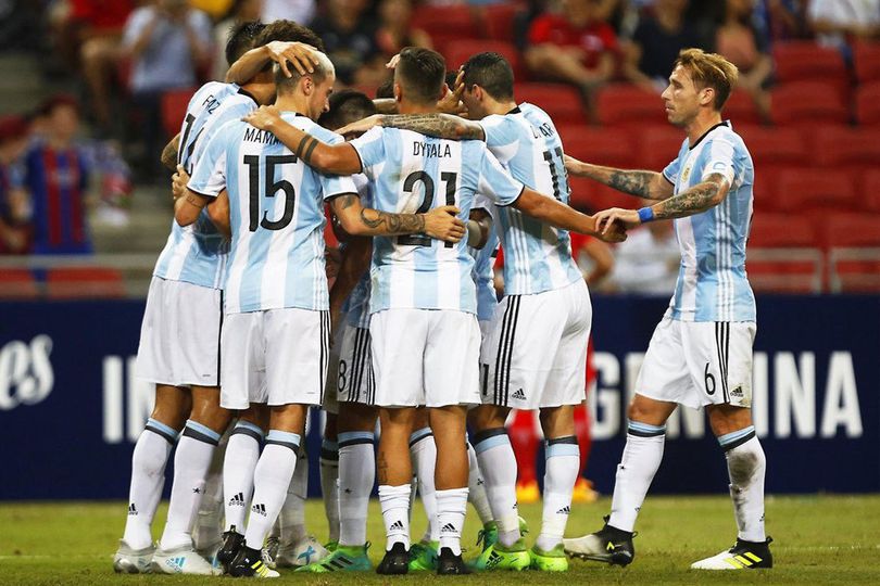 Tanpa Messi, Argentina Pesta Gol di Singapura