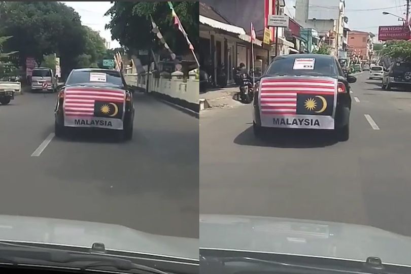 Pembalasan Insiden SEA Games, Mobil di Solo Pamer Bendera Malaysia Terbalik