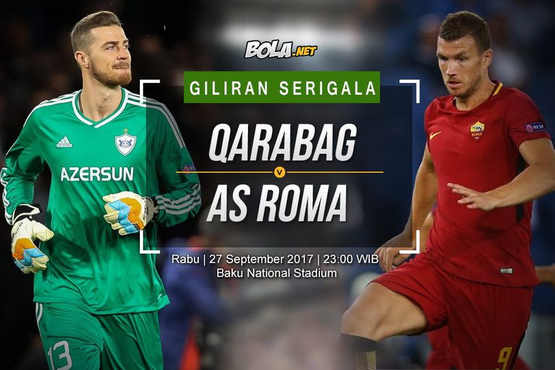 Prediksi Qarabag vs AS Roma 27 September 2017