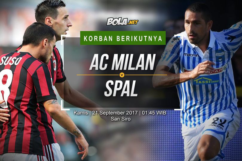 Prediksi AC Milan vs SPAL 21 September 2017