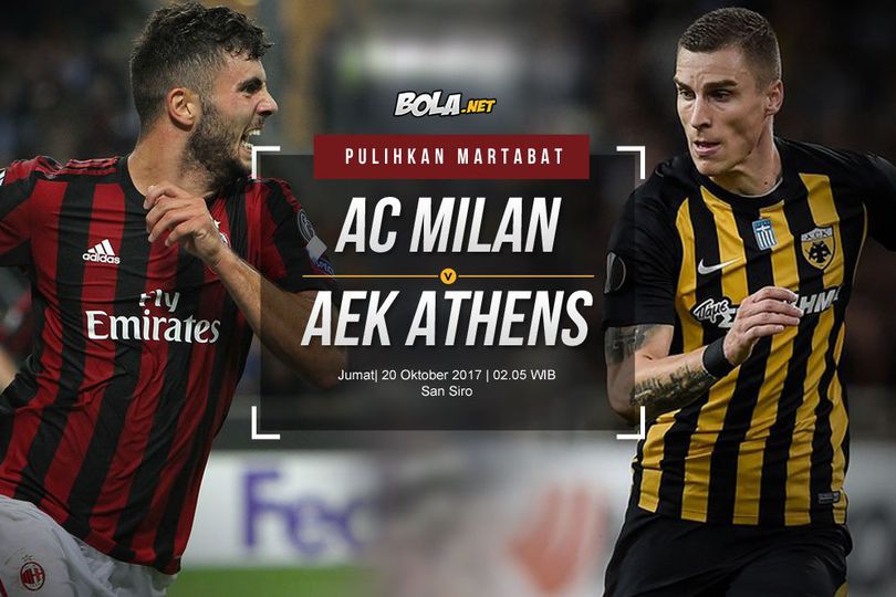 Prediksi AC Milan vs AEK Athens 20 Oktober 2017