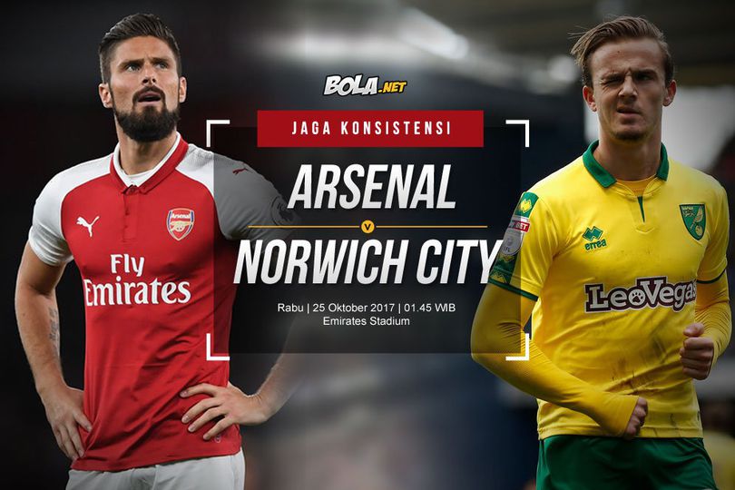 Prediksi Arsenal vs Norwich City 25 Oktober 2017