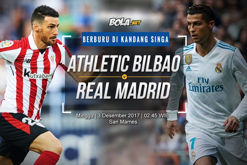 Prediksi Athletic Bilbao vs Real Madrid 3 Desember 2017