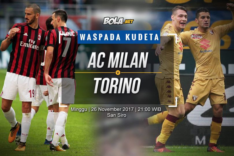 Prediksi AC Milan vs Torino 26 November 2017