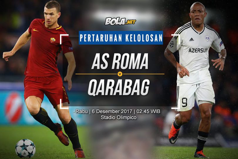 Prediksi AS Roma vs Qarabag 6 Desember 2017