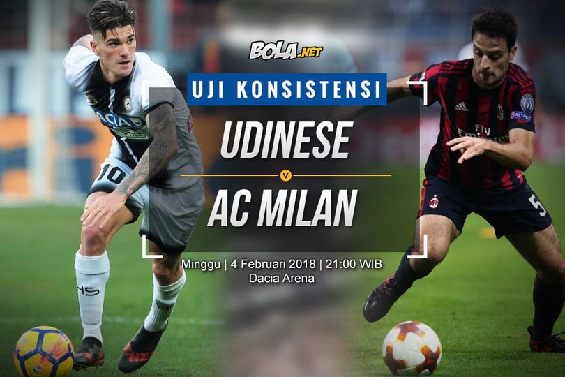 Prediksi Udinese vs AC Milan 4 Februari 2018