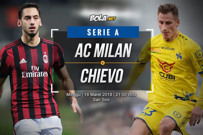 Prediksi AC Milan vs Chievo 18 Maret 2018