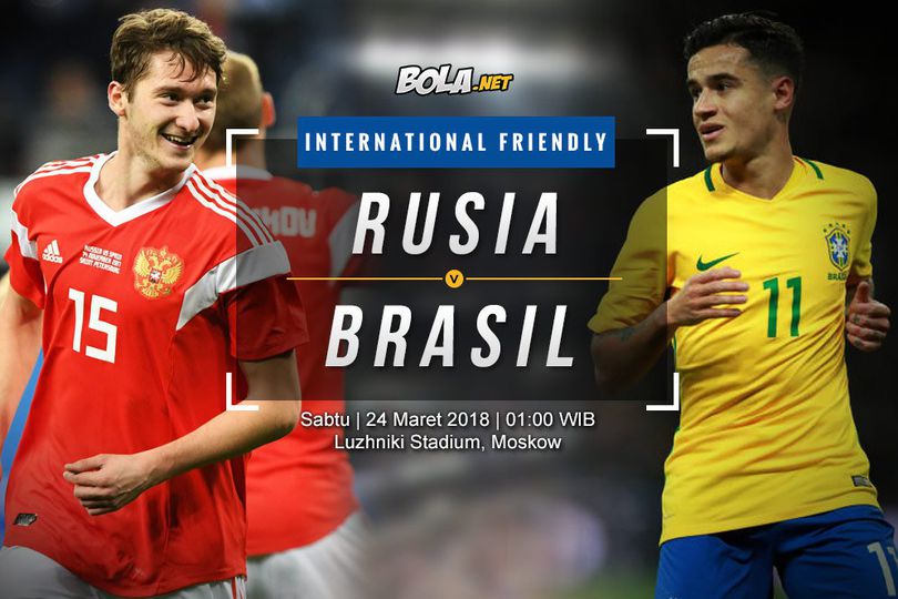 Prediksi Rusia vs Brasil 23 Maret 2018