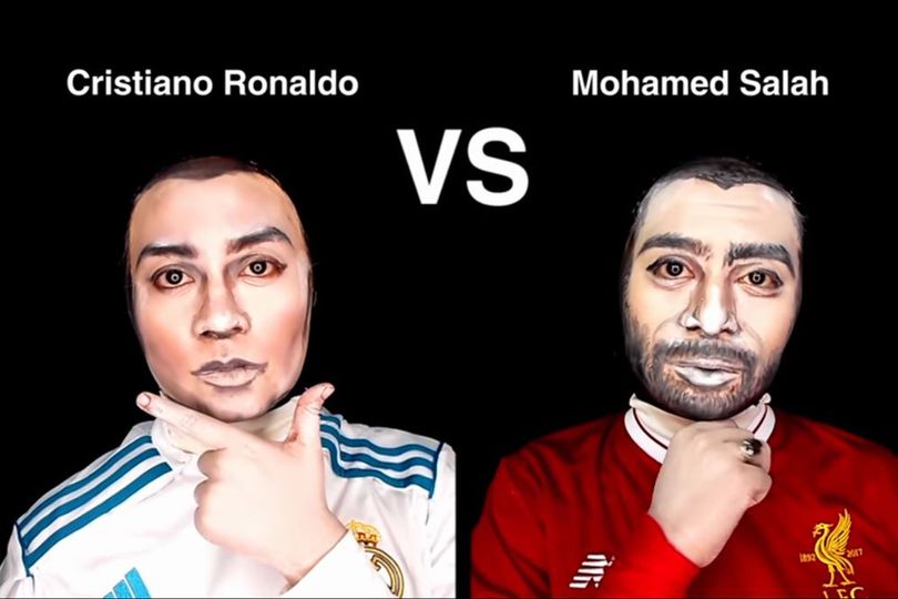 Ketika Inivindy Sulap Wajah Cantiknya Jadi Mo Salah dan Ronaldo, Keren!