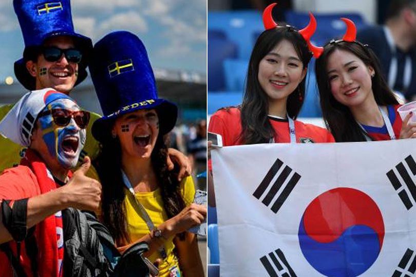 FOTO FANS: Swedia vs Korea Selatan