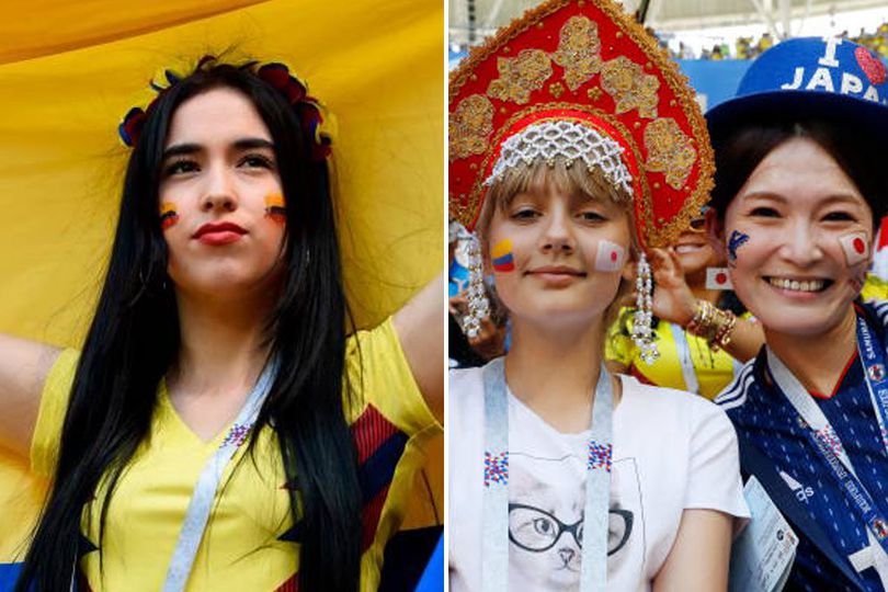 FOTO FANS: Kolombia vs Jepang