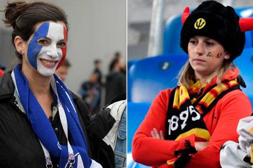 FOTO FANS: Prancis vs Belgia