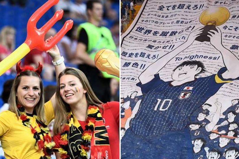 FOTO FANS: Belgia vs Jepang