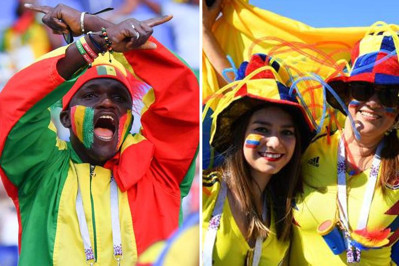 FOTO FANS: Senegal vs Kolombia