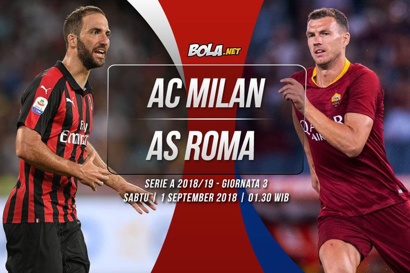 Data dan Fakta Serie A: AC Milan vs AS Roma