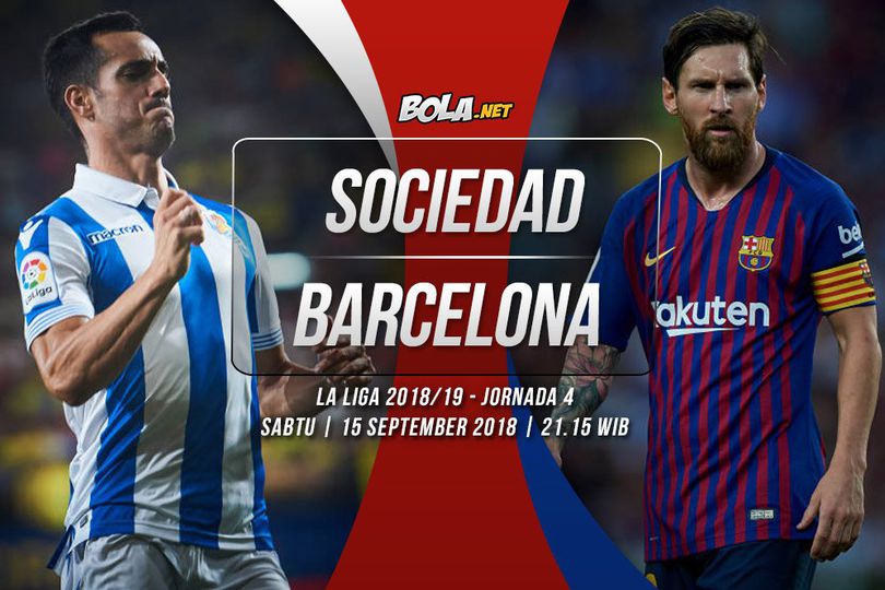 Live Streaming La Liga di SCTV: Real Sociedad vs Barcelona