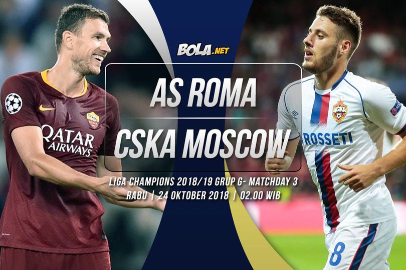 Data dan Fakta Liga Champions: AS Roma vs CSKA Moscow