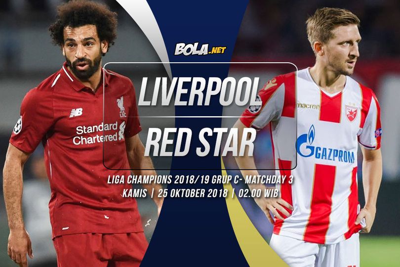 Data dan Fakta Liga Champions: Liverpool vs Red Star Belgrade