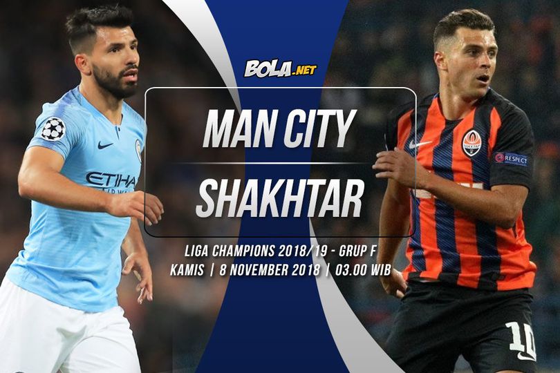 Prediksi Manchester City vs Shakhtar Donetsk 8 November 2018