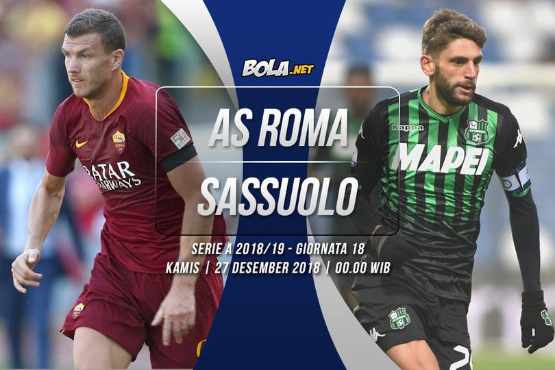 Data dan Fakta Serie A: AS Roma vs Sassuolo