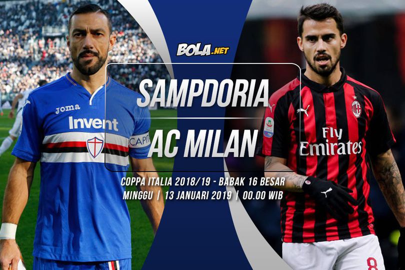 Prediksi Sampdoria vs AC Milan 13 Januari 2019