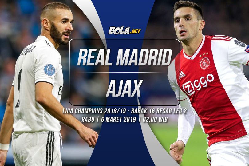 Prediksi Real Madrid vs Ajax Amsterdam 6 Maret 2019