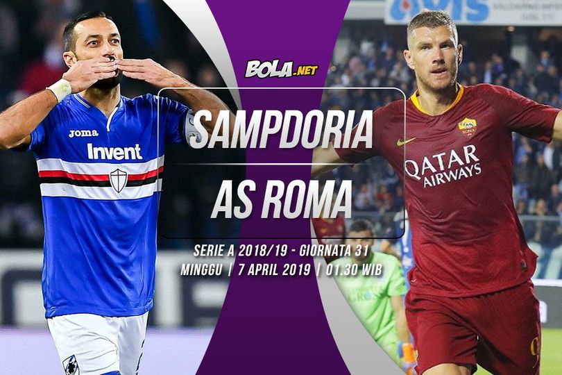 Prediksi Sampdoria vs AS Roma 7 April 2019