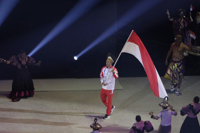 Peraih Emas Ridjkie Mulia Bawa Bendera Indonesia di SEA Games 2019 Peraih Emas Ridjkie Mulia Bawa Bendera Indonesia di SEA Games 2019