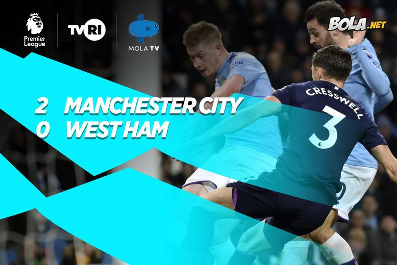 Hasil Pertandingan Manchester City vs West Ham: Skor 2-0