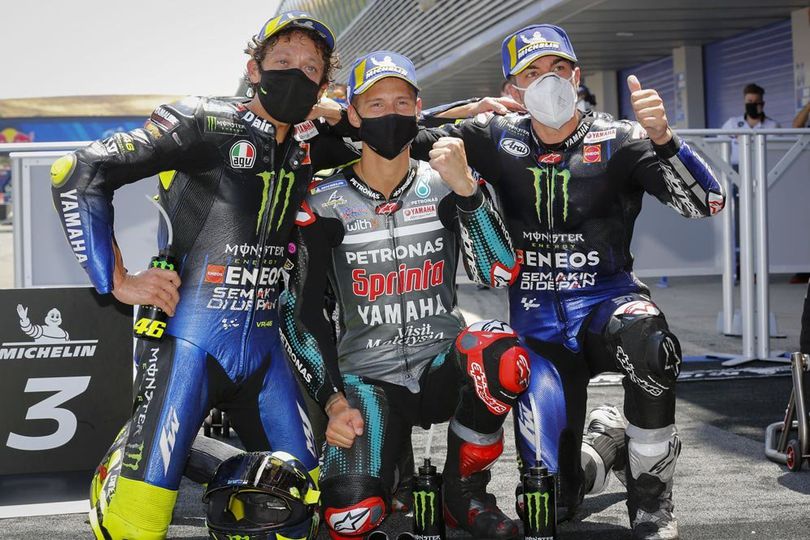 Reaksi Netizen Soal Kemenangan Quartararo dan Podium Rossi di MotoGP Andalusia