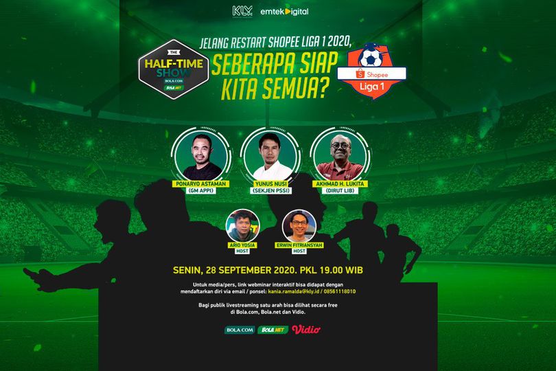 KLY Sport Gelar Webinar Half Time Show, Jelang Restart Shopee Liga 1 2020: Seberapa Siap Kita Semua?