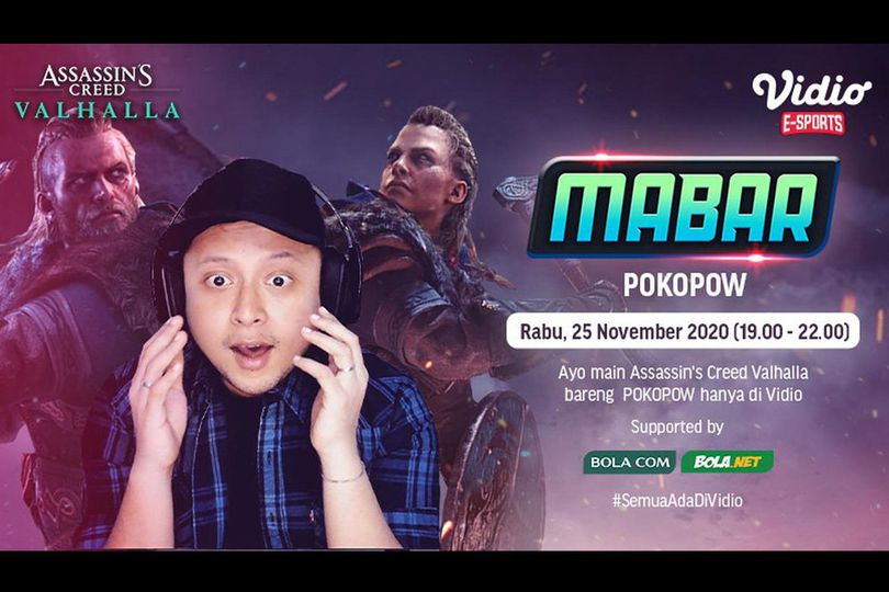 Yuk Saksikan Live Streaming Mabar Assassins Creed Valhalla Bareng Pokopow, Rabu 25 November 2020