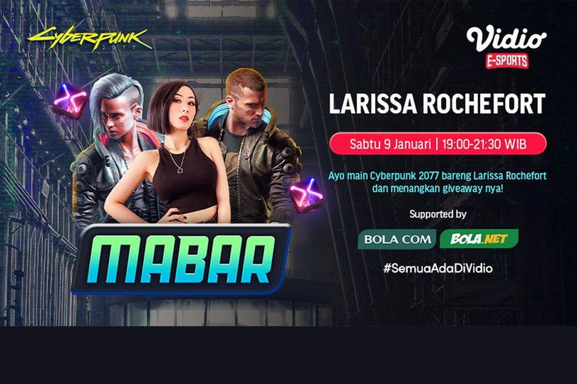 Jadwal dan Live Streaming Mabar Cyberpunk 2077 Bersama Larissa Rochefort, 9 Januari 2021