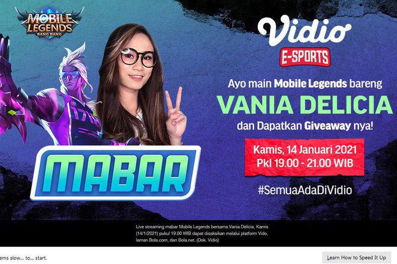 Link Streaming Main Bareng Mobile Legends Bareng Vania Delicia, Kamis 14 Januari 2021