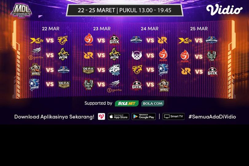 Jadwal MDL ID Season 3 Pekan ke-4: Dewa United dan Genflix Aerowolf Bertemu Lawan Tangguh Jadwal MDL ID Season 3 Pekan ke-4: Dewa United dan Genflix Aerowolf Bertemu Lawan Tangguh
