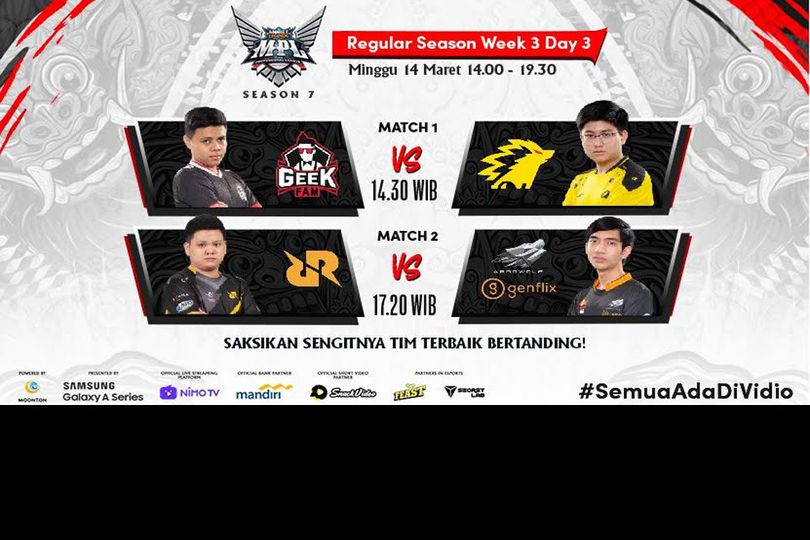 Jadwal MPL ID Season 7 Pekan Ketiga, Minggu 14 Maret 2021: Ada RRQ Hoshi vs Genflix Aerowolf