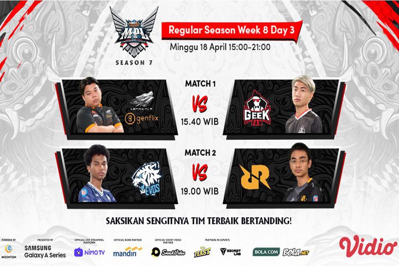 Jadwal MPL Season 7 di Vidio, Minggu 18 April 2021: Ditutup El Clasico EVOS Legends vs RRQ Hoshi