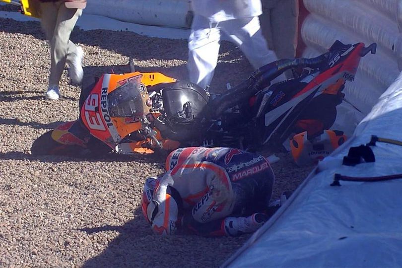 Video: Bikin Ngilu, Kecelakaan Hebat Marc Marquez di FP3 MotoGP Jerez