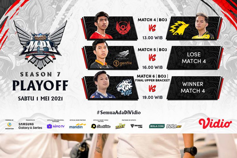 Jadwal Playoff MPL Season 7 di Vidio, Sabtu 1 Mei 2021: ONIC Vs BTR, Siapa Bertemu EVOS?